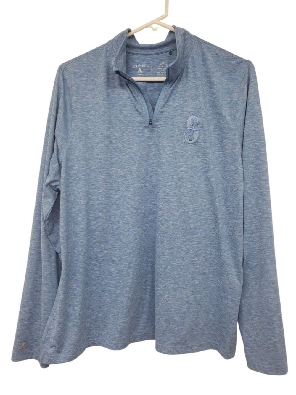 Antigua Blue Seattle Mariners 1/4 Zip Long Sleeve Top 2X Unisex MLB - Picture 8 of 11